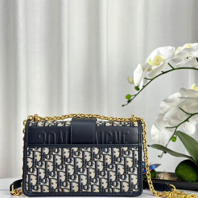 MONTAIGNE 25 BAG IN  BLUE OBLIQUE JACQUARD