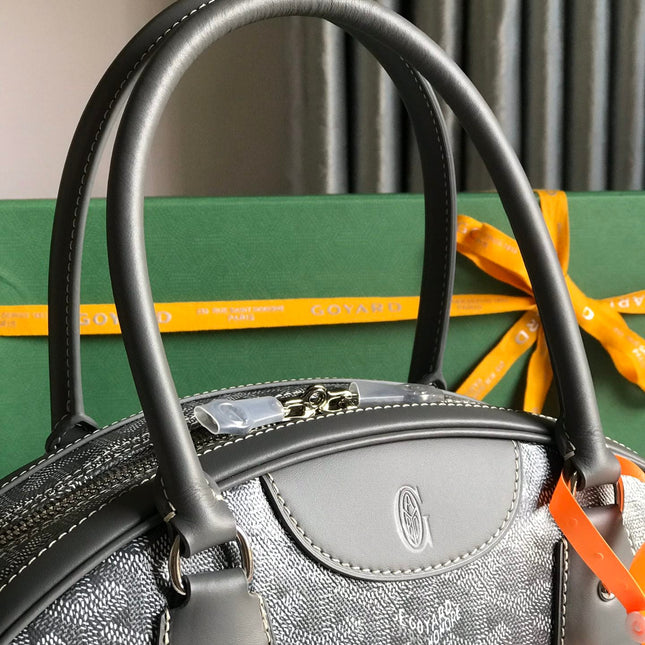 SAINT JEANNE BAG 35 IN GREY GOYARDINE CANVAS AND CALFSKIN