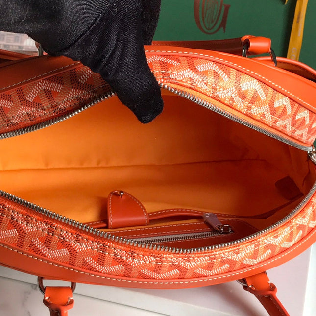 SAINT JEANNE BAG 35 IN RED ORANGE GOYARDINE CANVAS AND CALFSKIN
