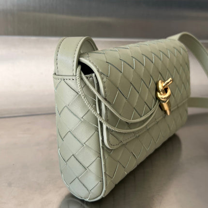 ANDIAMO 21 IN GRAY OLIVE LAMBSKIN