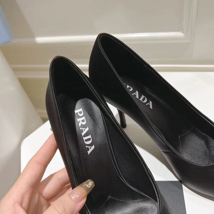 PRA BASIC HIGH-HEELED BLACK SATIN