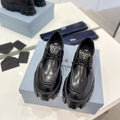 PRA MONOLITH LACE-UP LOAFERS BLACK CALFSKIN