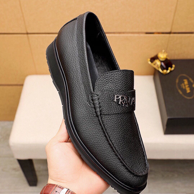 PRA LOAFER IN BLACK GRAINED CALFSKIN