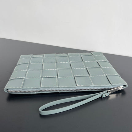 LARGE CASSETTE POUCH 35 IN GUNSMOKE CALFSKIN