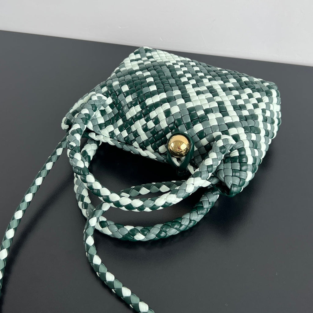MINI TOSCA 20 IN WHITE MIX GREEN CALFSKIN