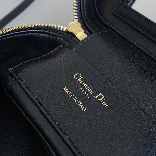 MINI CARO VANITY 16 BLACK TWEED AND LAMBSKIN