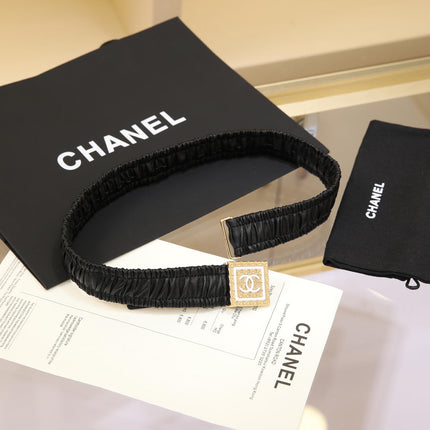 CHANEL 26S BELT 30 MM IN BLACK CALFSKIN 658422