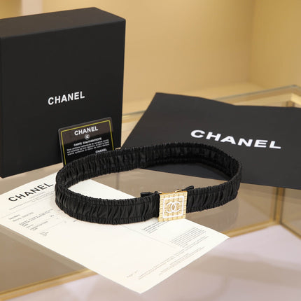 CHANEL 26S BELT 30 MM IN BLACK CALFSKIN 658422