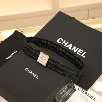 CHANEL 26S BELT 30 MM IN BLACK CALFSKIN 658422