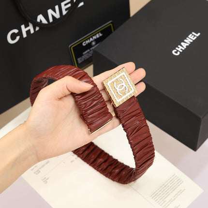 CHANEL 26S BELT 30 MM IN BROWN CALFSKIN 658426