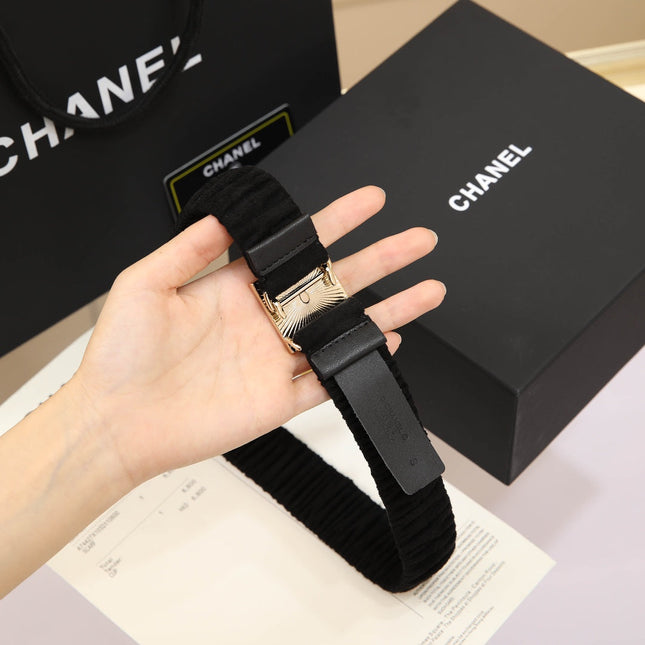 CHANEL 26S BELT 30 MM IN BLACK CALFSKIN 658427