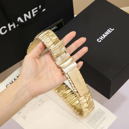 CHANEL 26S BELT 30 MM IN GOLD CALFSKIN 658429