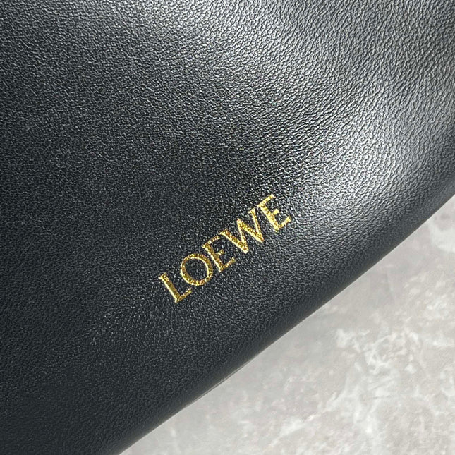 LOE 32 FLAMENCO PURSE BUCKET IN BLACK MELLOW NAPPA LAMBSKIN