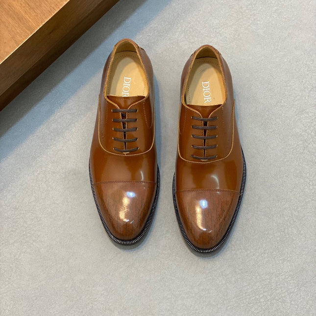 CD TIMELESS SIMPLE OXFORD TAWNY POLISHED CALFSKIN