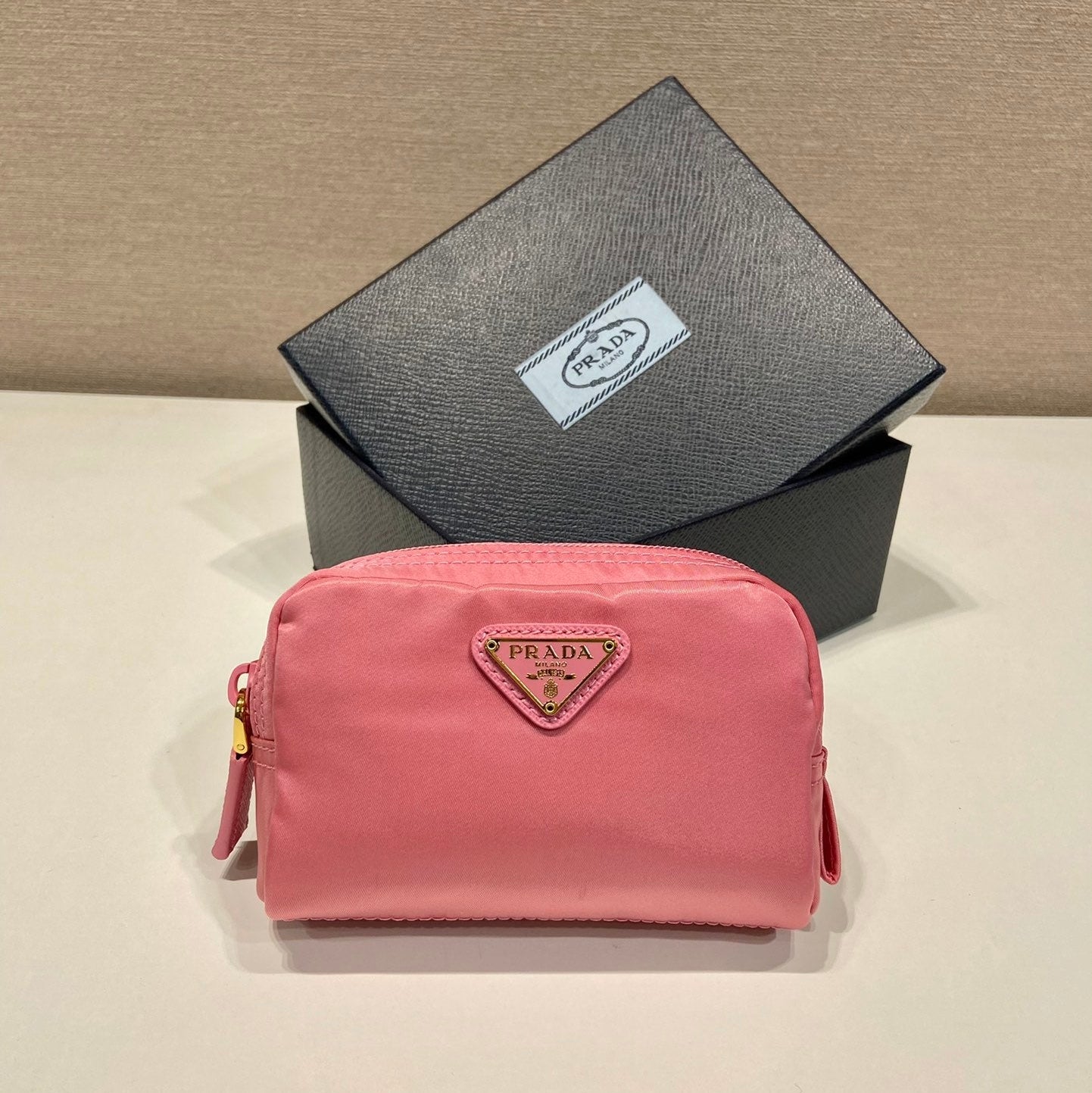 PRADA 26S HANDBAG 12 IN PINK NYLON
