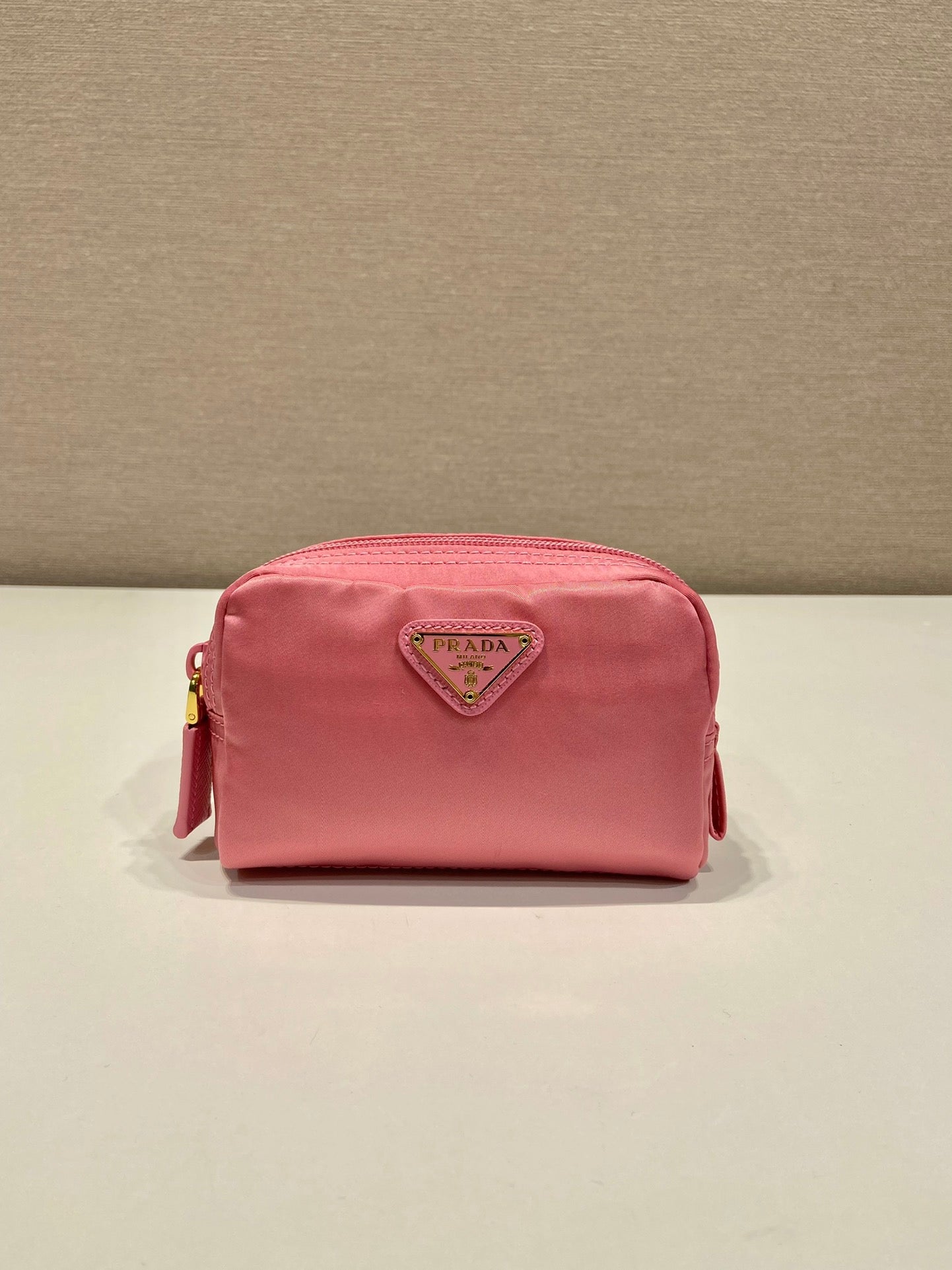 PRADA 26S HANDBAG 12 IN PINK NYLON