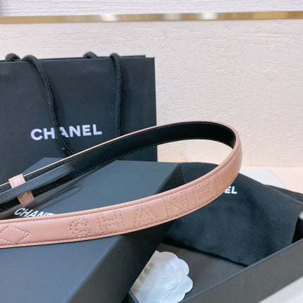 CHANEL 26S BELT 20 MM IN LIGHT PINK CALFSKIN 655205