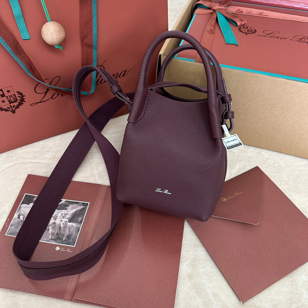 MICRO BALE BAG IN WINE PURPLE CALFSKIN