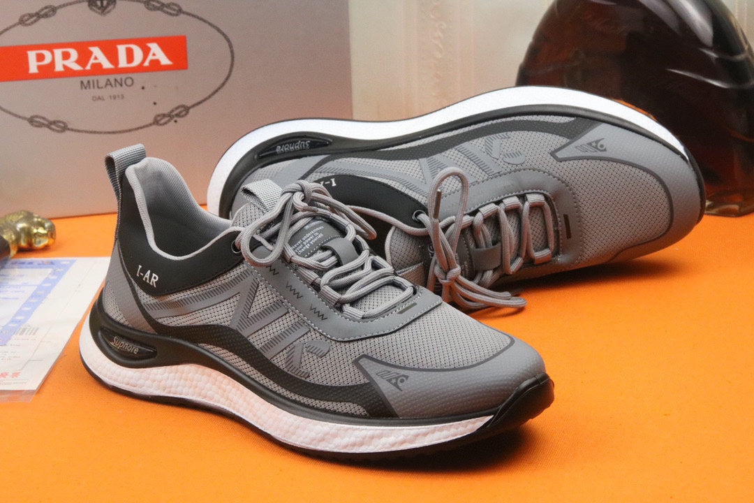 PRA SNEAKER IN GREY BREATHABLE KNIT FABRIC