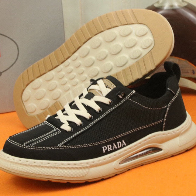 PRA SNEAKER IN BLACK MIX WHITE MESH FABRIC AND SUEDE