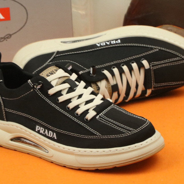 PRA SNEAKER IN BLACK MIX WHITE MESH FABRIC AND SUEDE