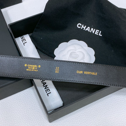 CHANEL 26S BELT 30 MM IN BEIGE CALFSKIN 670904