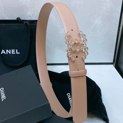 CHANEL 26S BELT 30 MM IN BEIGE CALFSKIN 670905