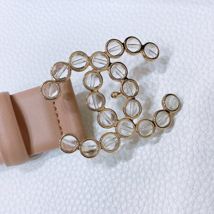CHANEL 26S BELT 30 MM IN BEIGE CALFSKIN 670905
