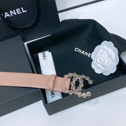 CHANEL 26S BELT 30 MM IN BEIGE CALFSKIN 670905