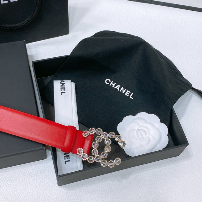 CHANEL 26S BELT 30 MM IN RED CALFSKIN 670906