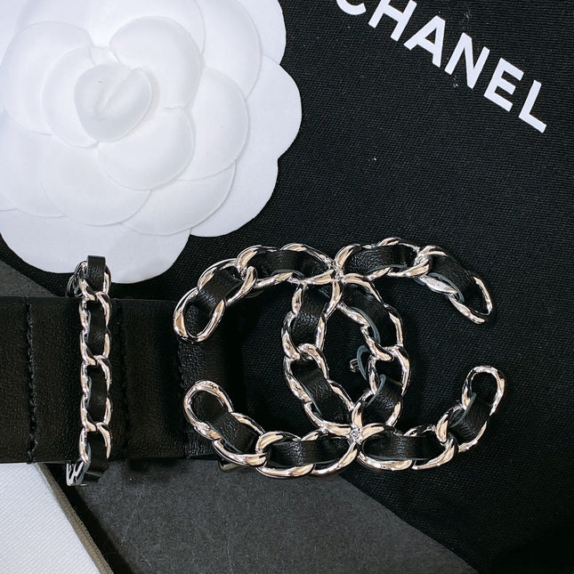 CHANEL 26S BELT 30 MM IN BLACK CALFSKIN 670908