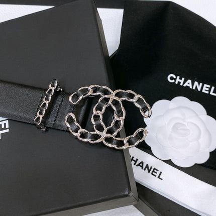 CHANEL 26S BELT 30 MM IN BLACK CALFSKIN 670908