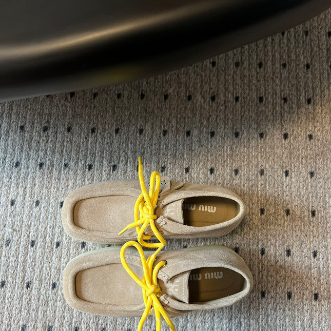 MIUMIU 26S CHUKKA BOOTS IN LIGHT BROWN SUEDE
