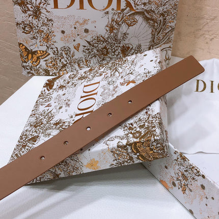 DIOR 26S BELT 25 MM IN BROWN CALFSKIN 655081