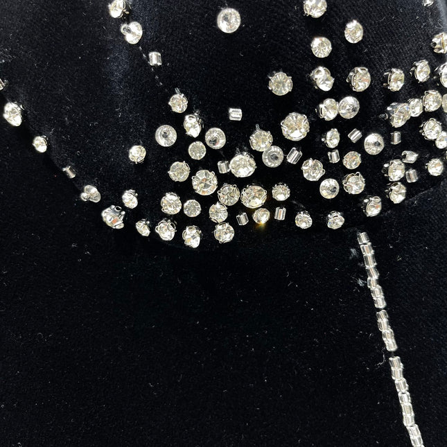 YSL 25S VELVET RHINESTONE DRESS STYLE 179