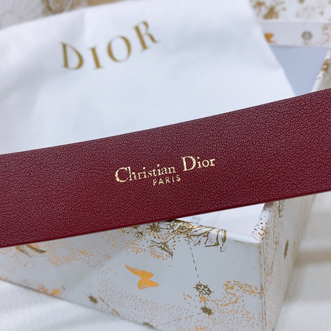 DIOR 25S BELT 30 MM IN RED CALFSKIN 586579