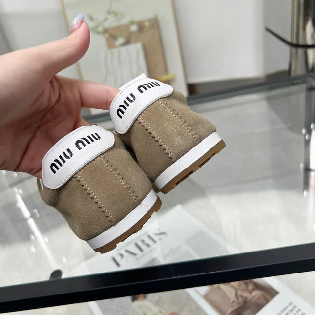 MIUMIU 26S SNEAKERS IN LIGHT BROWN SUEDE