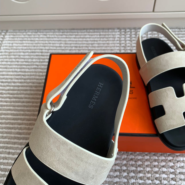HM 26S CHYPRE SANDAL WITH BACK STRAP IN CREAM WHITE SUEDE