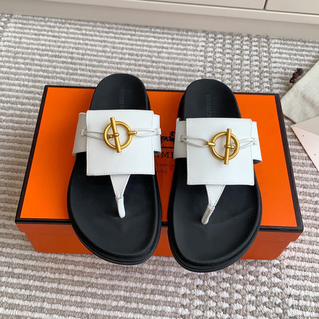 HM 26S JOYCE SANDAL IN WHITE CALFSKIN