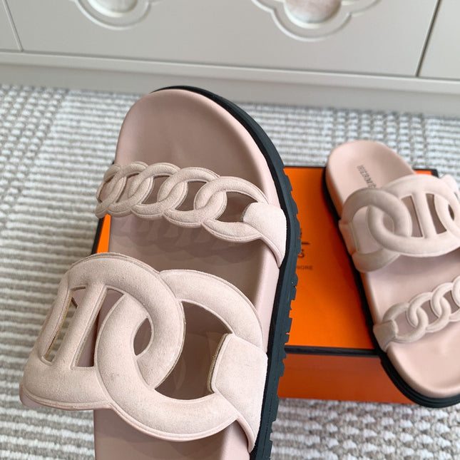 HM 26S EXTRA SANDAL IN LIGHT PINK CALFSKIN AND SUEDE
