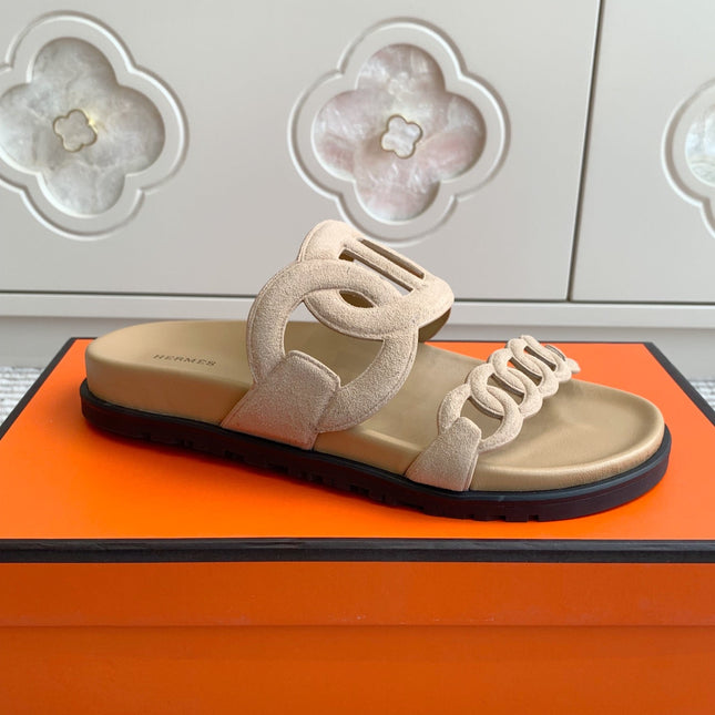 HM 26S EXTRA SANDAL IN BEIGE CALFSKIN AND SUEDE