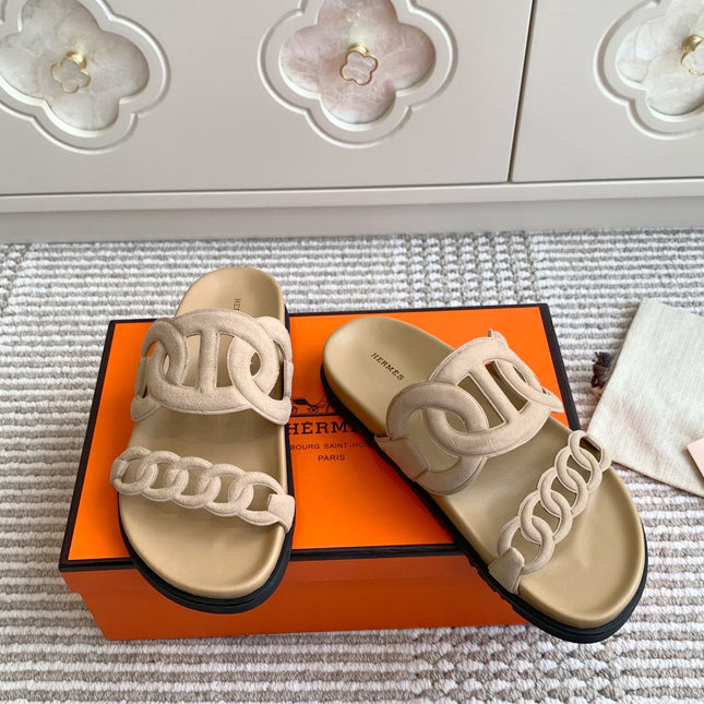 HM 26S EXTRA SANDAL IN BEIGE CALFSKIN AND SUEDE