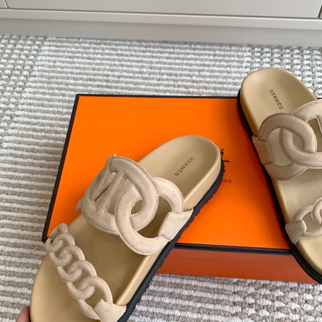 HM 26S EXTRA SANDAL IN BEIGE CALFSKIN AND SUEDE