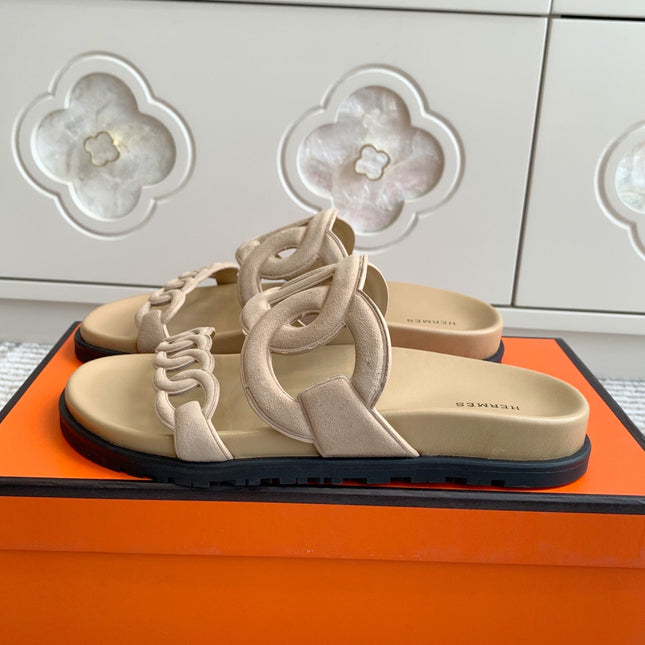 HM 26S EXTRA SANDAL IN BEIGE CALFSKIN AND SUEDE