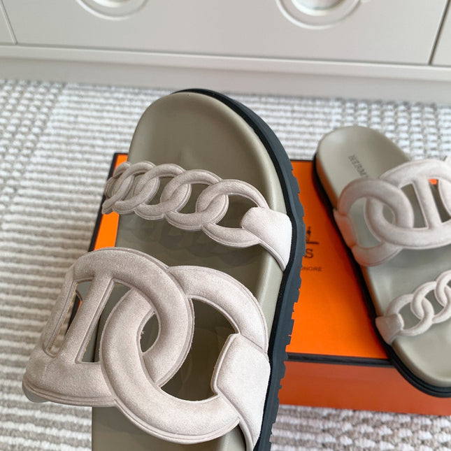 HM 26S EXTRA SANDAL IN NUDE CALFSKIN AND SUEDE