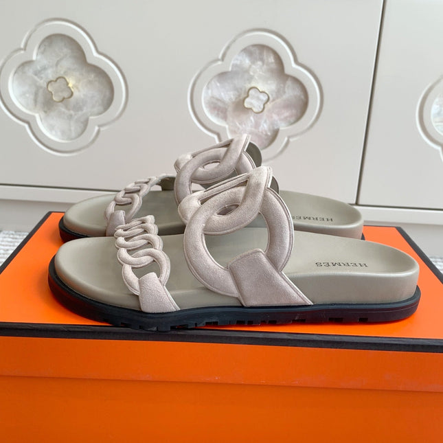 HM 26S EXTRA SANDAL IN NUDE CALFSKIN AND SUEDE