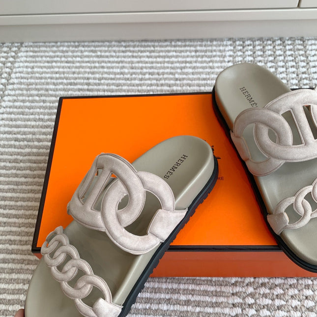 HM 26S EXTRA SANDAL IN NUDE CALFSKIN AND SUEDE
