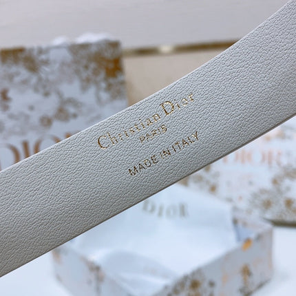DIOR 26S BELT 25 MM IN CREAM WHITE CALFSKIN 668367