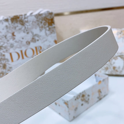 DIOR 26S BELT 25 MM IN CREAM WHITE CALFSKIN 668367