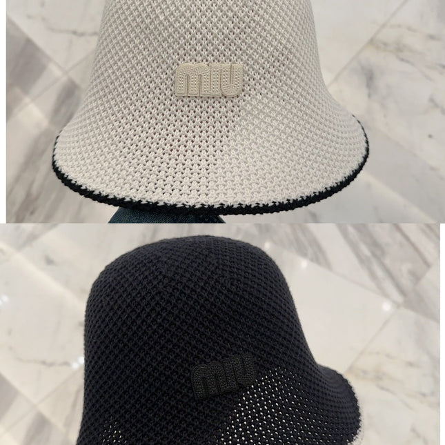 MIUMIU BUCKET IN WHITE MESH FABRIC